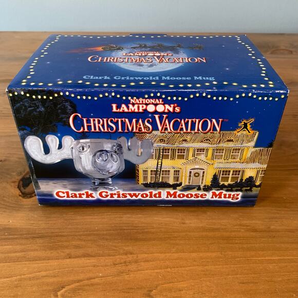 National Lampoon Christmas Vacation Clark Griswold Moose Mug 8 Ounce Glass Clear - Picture 2 of 8
